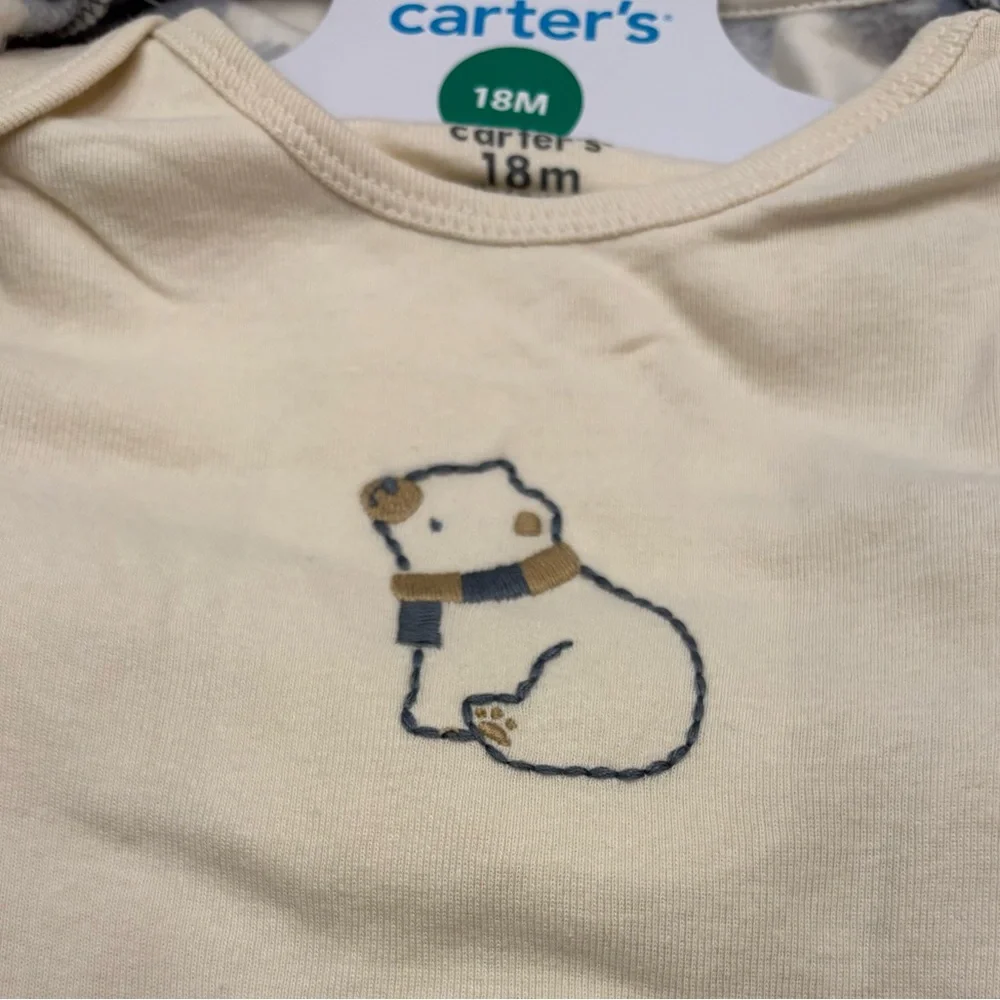 NWT Carters bear ears long sleeve 3 pc set